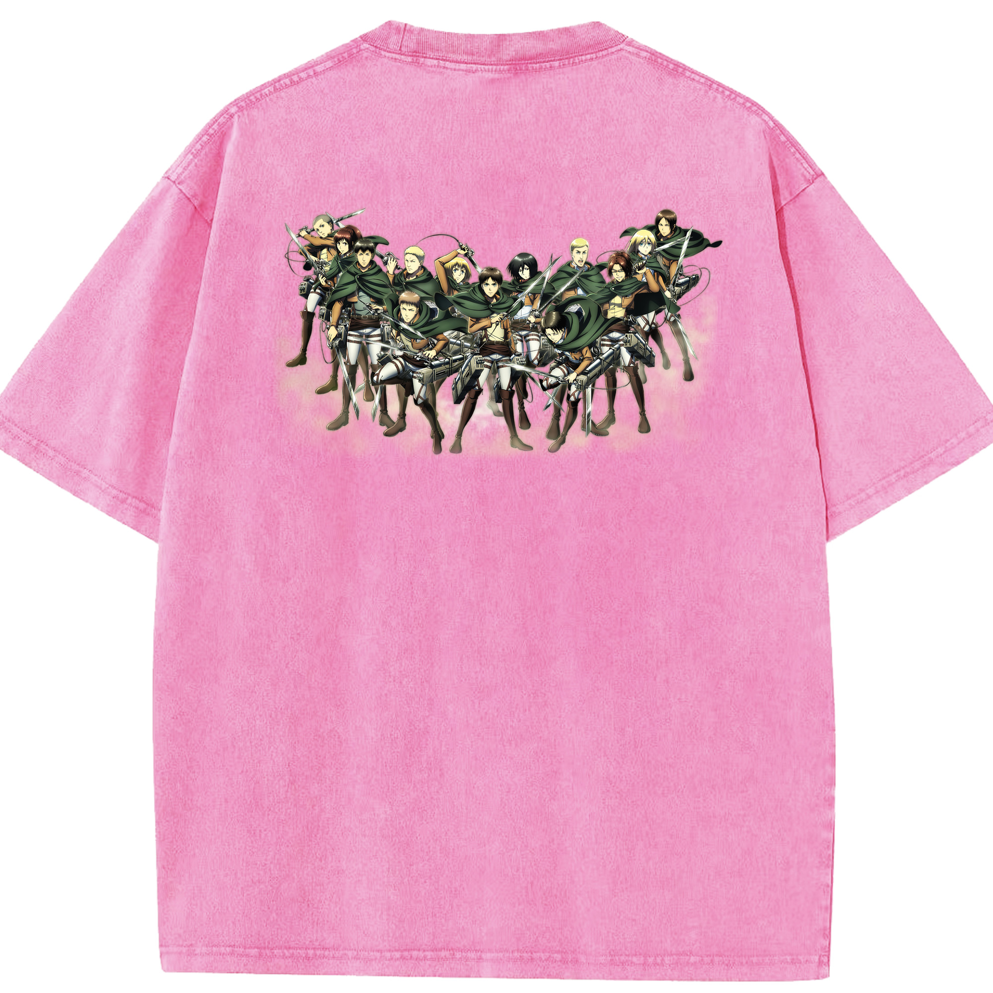 （画像用） 進撃の巨人 Attack on Titan 綿100% ヴィンテージ風 半袖Tシャツ（背面プリント）